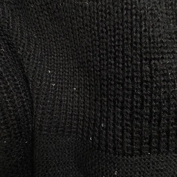 NWT Mixed Stitch Black Sequin Sweater 3/4 Dolman Sleeve Apt 9 Holiday Sparkle XL - Picture 4 of 14